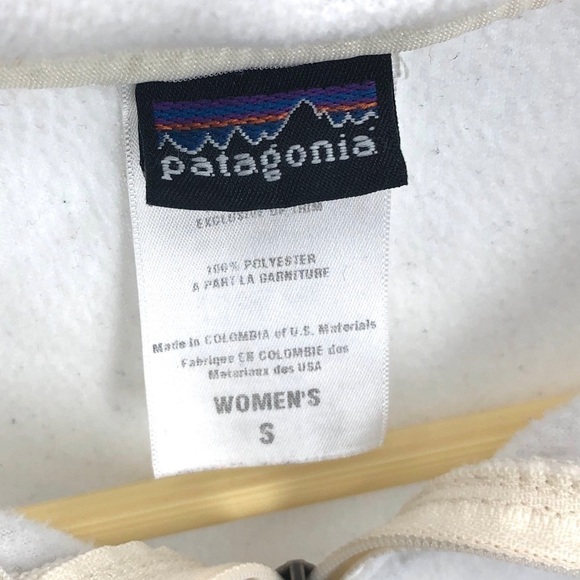 Patagonia 1/4 Zip Fleece Pullover Jacket Top Ivory White Size Small - Picture 4 of 7